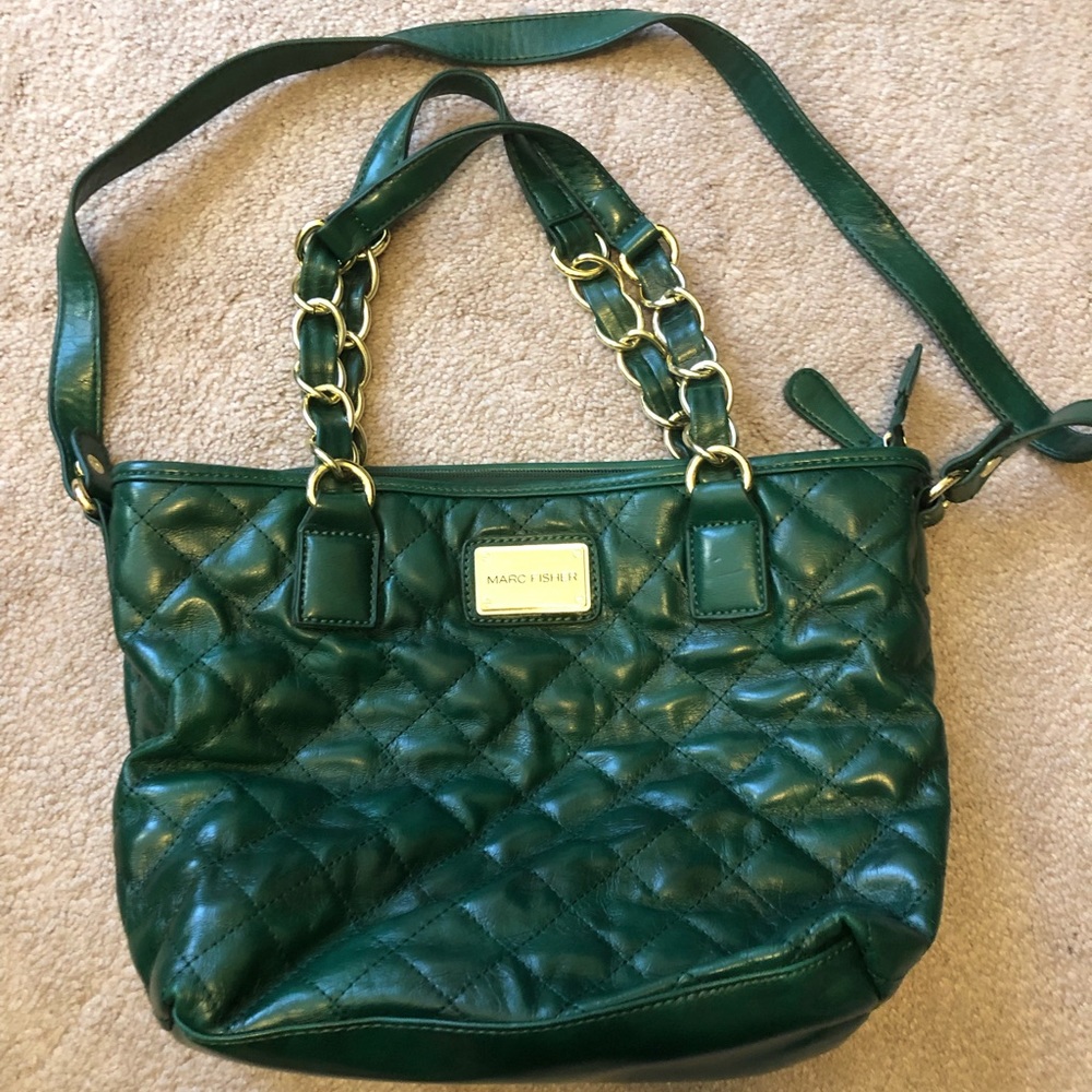 Beautiful Quilted Green Marc Fisher tote